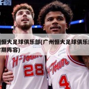 广州恒大足球俱乐部(广州恒大足球俱乐部巅峰时期阵容)