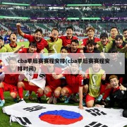 cba季后赛赛程安排(cba季后赛赛程安排时间)