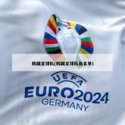 韩国足球队(韩国足球队员名单)