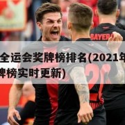 2021全运会奖牌榜排名(2021年全运会奖牌榜实时更新)