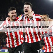 nba排名榜(詹姆斯发言暗示东契奇潜力)