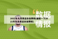 2021年东京奥运会金牌榜(播报一下2021年东京奥运会金牌榜)