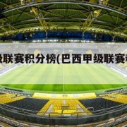 巴西甲级联赛积分榜(巴西甲级联赛积分榜雷速体育)