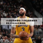cba男篮最新赛程(cba男篮最新赛程表排名,昨天CBA比赛结果)