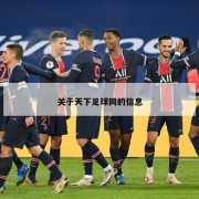 关于天下足球网的信息